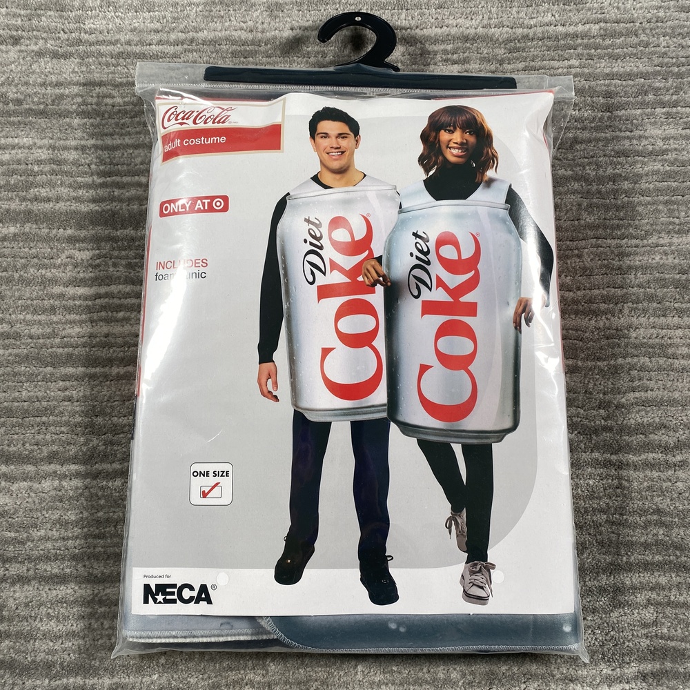 Coca-Cola Diet Coke Can Costume Unisex Adult One Size Silver Foam Tunic NECA